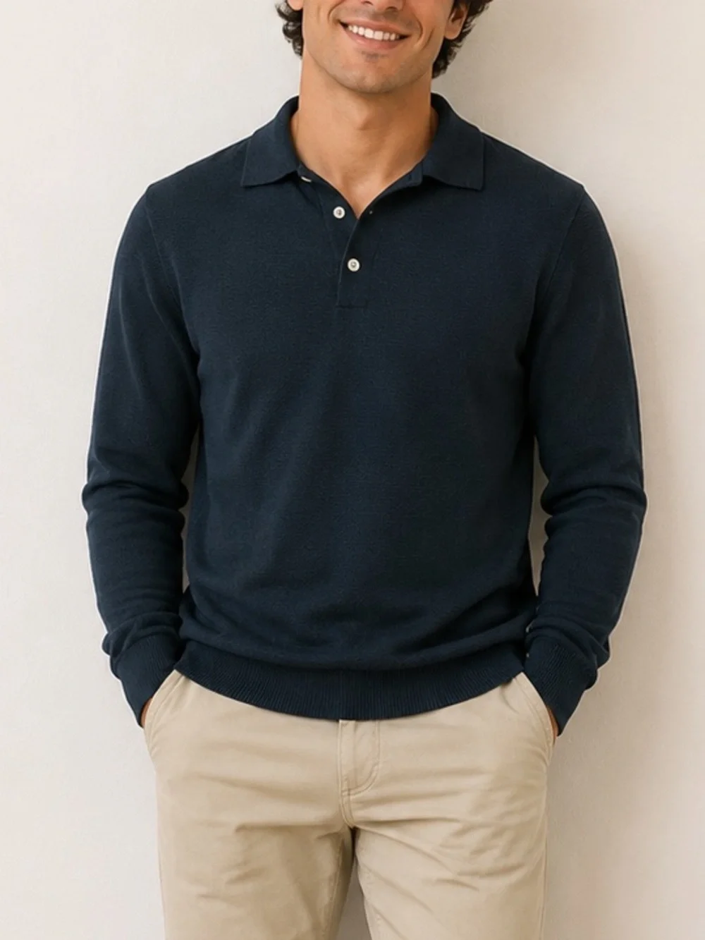 J. CREW Men’s Polo Wool Sweater Size Medium Teal Button